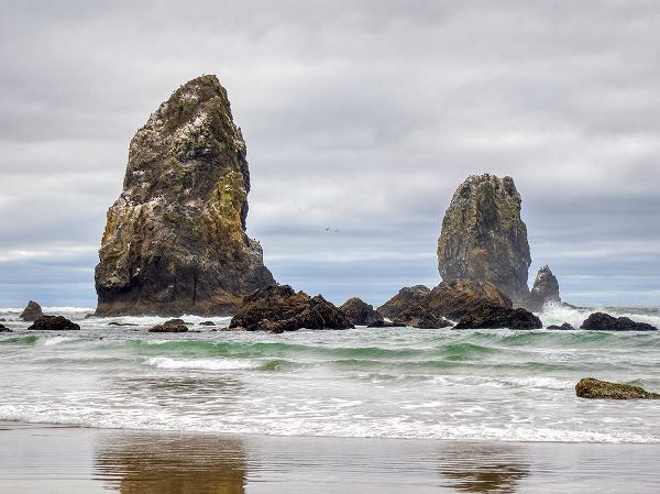 Wild, Jamie and Judy 아티스트의 Oregon-Cannon Beach Needle Seastack-stormy sky작품입니다.